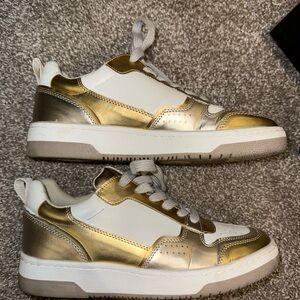 ShuShop Gold and White Sneakers